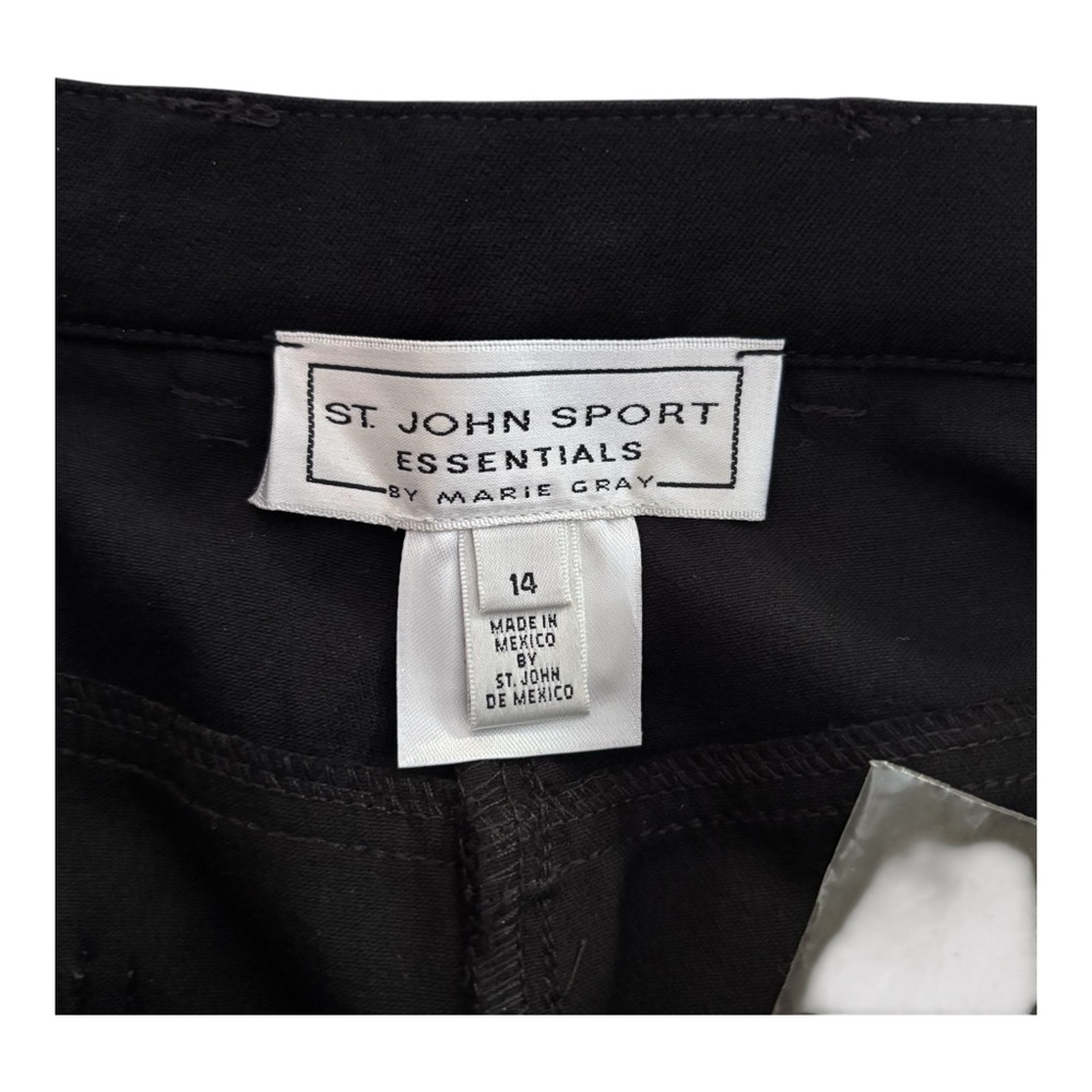 NWT St. John Sport Essentials Black Cropped Pants Sz 14 - Picture 5 of 9